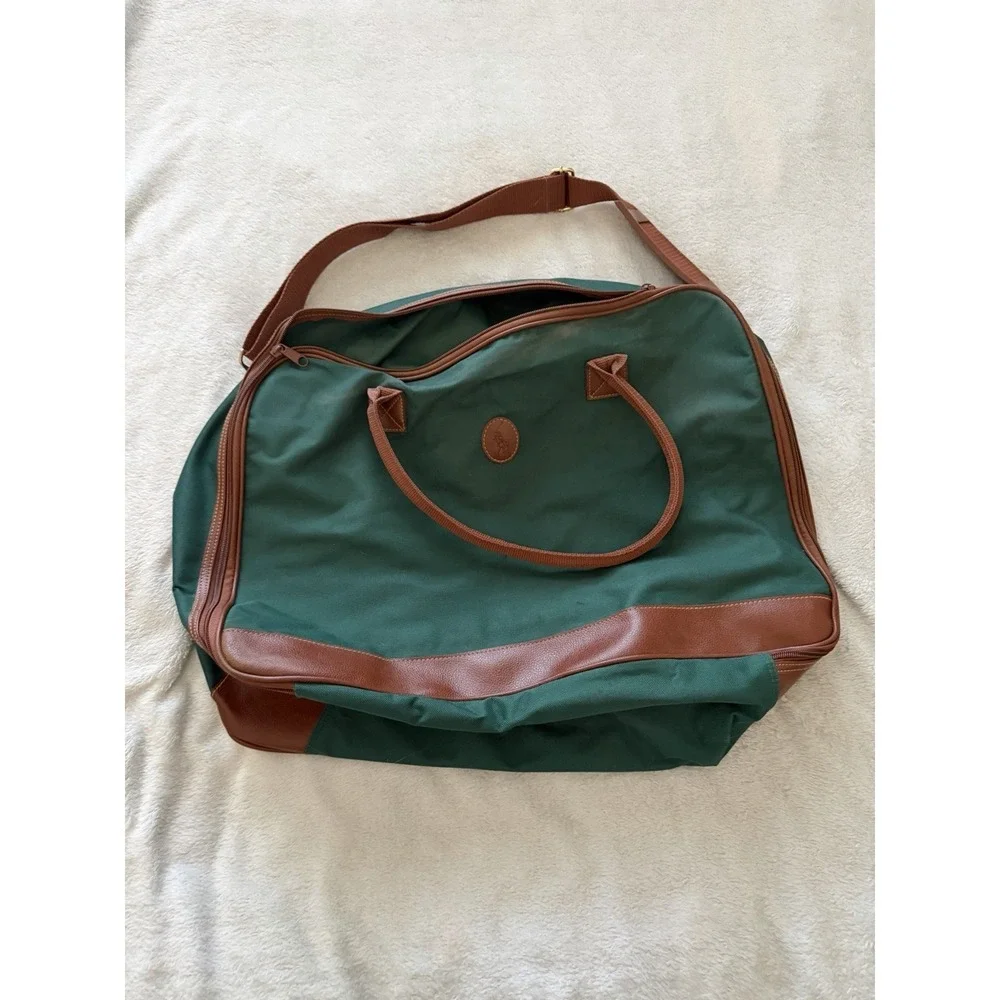 Vintage Polo Ralph Lauren Green Canvas Large Weekender Duffle Bag